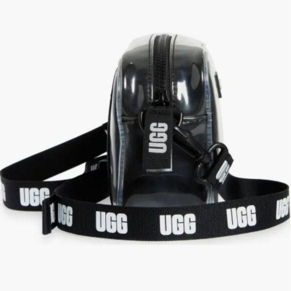 Used UGG Janey II clear sheepskin crossbody bag with multiway strap in black - Picture 4 of 10